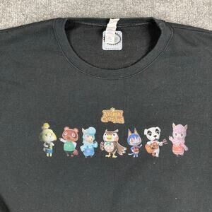 Jerzees Sweatshirt Mens Size 2XL Black Animal Crossing Nintendo Graphic Gamer